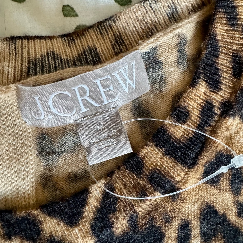 J. Crew Leopard Print Sleeveless Sweater Top - Picture 2 of 2